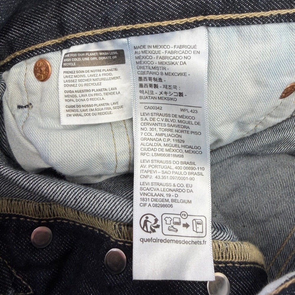Levi 501 Jeans Dark Wash Denim Pants 36x30 Straight Leg Button Fly Mens - Picture 9 of 12